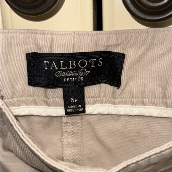 Talbots Heritage Khaki Sailor Pants Wide-Leg Trousers 6 Button Stretch Sz 6P - Picture 3 of 12